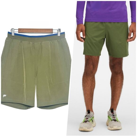Fabletics | Men | The Fundamental Short II Moss 7 Inch Athletic Shorts | Small - Picture 1 of 11